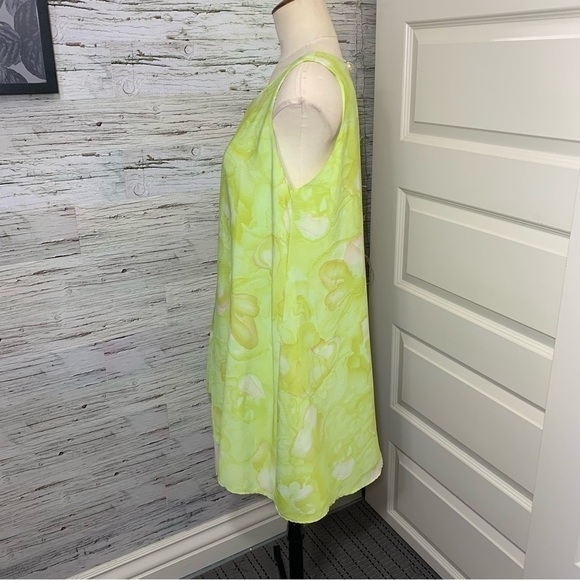 ONE Heart Clothing CA Light Green Floral Shift Dress Sleeveless A Line Sz M - Picture 5 of 9